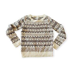 Loft wool blend sweater with chevron pattern, Size M